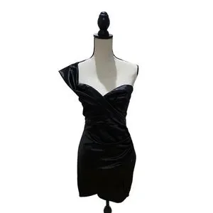 Shangaroo Dresses | Satin One Shoulder Mini Dress | Poshmark